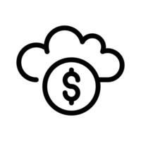 A cloud with a dollar, symbolizing cloud based financial services vector