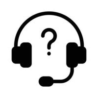 Icon showing a headset symbolizing customer support and communication services vector