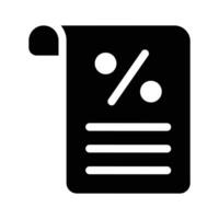 A sheet with a percentage symbol, for rates or analytics vector