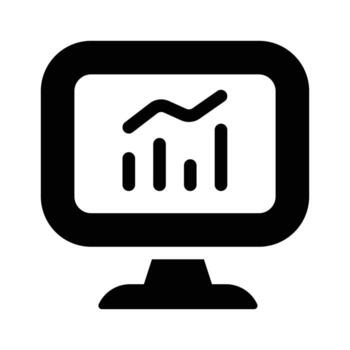 A computer screen displaying graphs, representing financial data analysis vector
