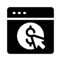 A mouse click on a dollar icon, symbolizing digital transactions vector
