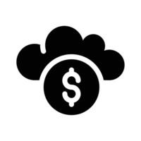 A cloud with a dollar, symbolizing cloud based financial services vector
