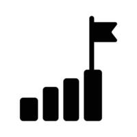 A flag on steps, representing progress and business growth vector