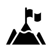 A flag on top of a mountain, symbolizing business success vector