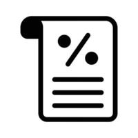 A sheet with a percentage symbol, for rates or analytics vector