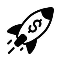 A rocket with a dollar symbol, representing business growth vector