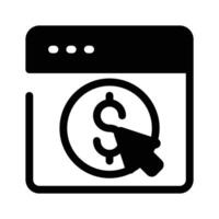 A mouse click on a dollar icon, symbolizing digital transactions vector