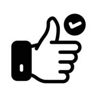 A thumbs up icon, symbolizing approval or positive feedback vector