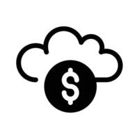 A cloud with a dollar, symbolizing cloud based financial services vector