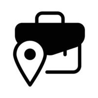 A briefcase with a location pin, symbolizing business travel vector