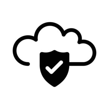 un nube con un proteger, representando seguro nube servicios vector