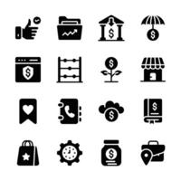 This image features a collection of icons representing various financial and business concepts vector
