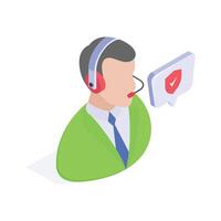 Customer service representative providing insurance support and assistance vector