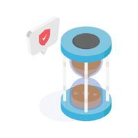 Shield with clock, protection time, warranty period icon design, premium vector