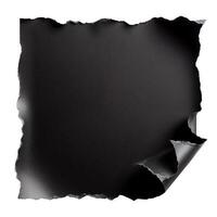 Blank Square Torn piece of black cardboard isolated on a white background. template mock up photo