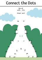 dot-to-dot and color activity with Eiffel Tower. France themed connect the dots game for children with Paris landmark and colored background. French coloring page for kids vector