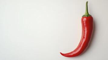 Bright red sweet pepper showcases its vibrant color and fresh appearance on a neutral backdrop photo