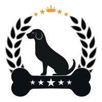 Illustration of a dog and a cat with a bone vector