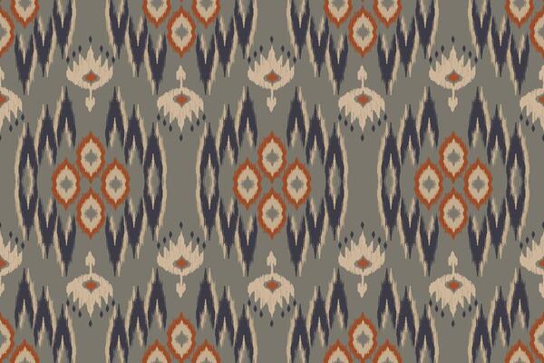 a gray and orange ikat pattern ethnic oriental iKat pattern traditional design for background backdrop carpet wallpaper clothing batik fabric tribal textile