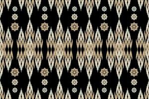 a black and white pattern with flowers. Ethnic ikat floral Ethnic Indian Pattern Ikat pattern Ethnic Pattern. vector