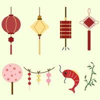 Happy Chinese Lunar new year icon illustration object vector