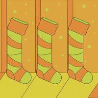 Three socks are lined up vector