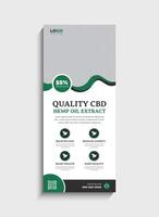 Professional Hemp CBD oil standee roll up banner template design vector