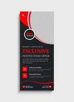 Trendy Food Menu standee roll up banner template design vector