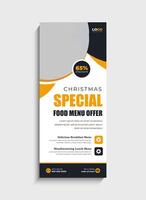 Professional Food Menu standee roll up banner template design vector