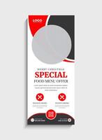Food Menu standee roll up banner template design vector