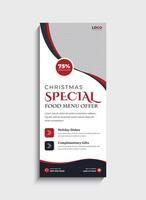 Creative Food Menu standee roll up banner template design vector