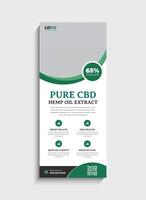 Hemp CBD oil standee roll up banner template design vector