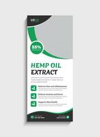 Modern Hemp CBD oil standee roll up banner template design vector