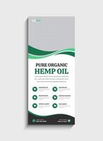 Minimalist Hemp CBD oil standee roll up banner template design vector