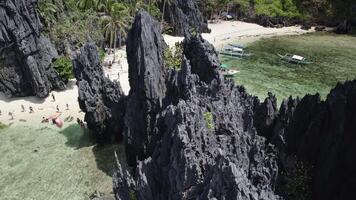 Palawan, Philippines, 15.03.2024 black cliffs in Lagoon on the islands video