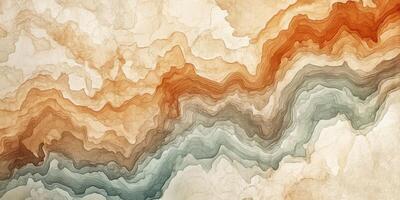Artistic Topographic Map Watercolor Texture Earth Tones Abstract Landscape Background photo