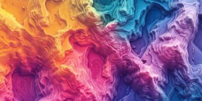 Vibrant Colorful Topographic Map Abstract 3D Terrain Digital Art Background photo