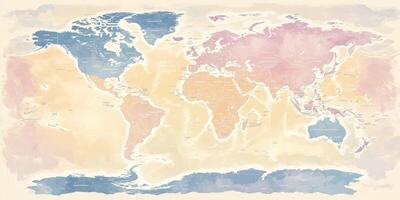 Pastel World Map Global Geography Travel Education photo