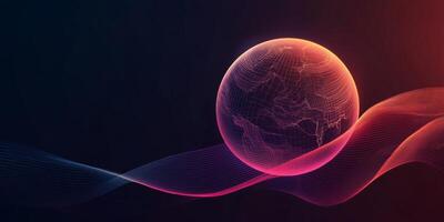 Futuristic Global Network Abstract Earth Connectivity Technology Background photo