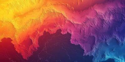 Vibrant Gradient Topographic Map Colorful 3D Terrain Data Visualization photo