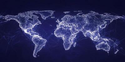 Global Network Connections Abstract World Map Infographic photo