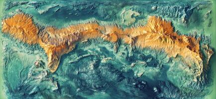 Aerial View of Earth s Topography Mountains Oceans Rivers photo