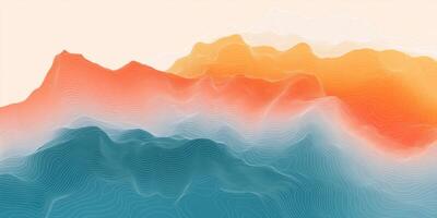 Abstract Topographic Map Orange Teal Gradient Elevation Lines Modern Infographic Background photo