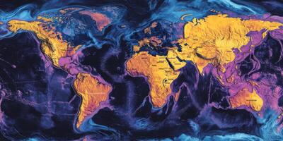 Global Climate Map Temperature Precipitation Earth Data Visualization photo