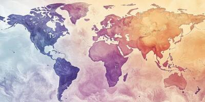 Global Climate Map Temperature Precipitation Variations photo