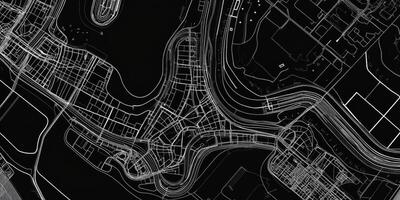 Monochrome Cityscape Map Urban Design Aerial View Architectural Blueprint photo