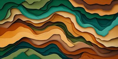 Abstract Layered Papercut Landscape Earthy Tones Modern Design Creative Background photo
