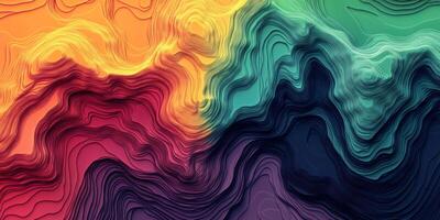Abstract Colorful Topographic Map Gradient Terrain Artistic Landscape Design photo