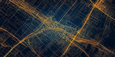Modern City Geographic Map Urban Streets Grid Network Infrastructure photo
