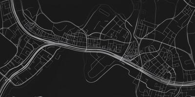 Monochrome City Map Urban Infrastructure Roads and Waterways Design photo